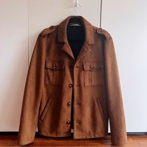 Brown suede shacket